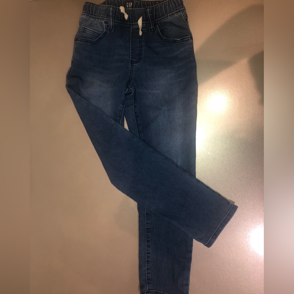 Boys GAP denim jeans.  Elastic waist with pull strings